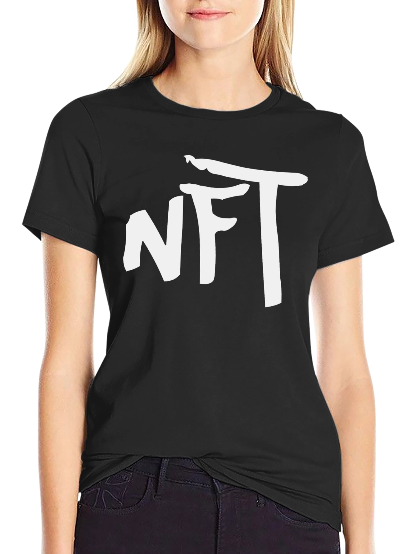 NFT Graphic T-Shirt - Black Cotton Blend