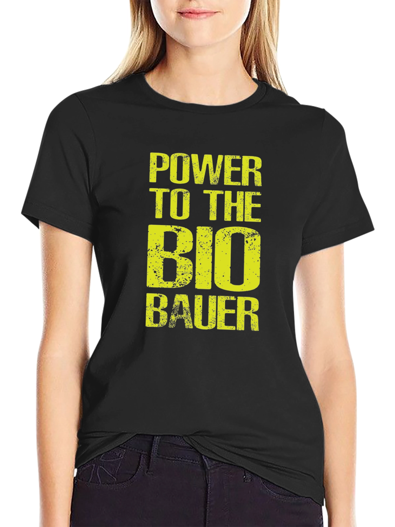 Power to the Bio Bauer Black Graphic Tee
