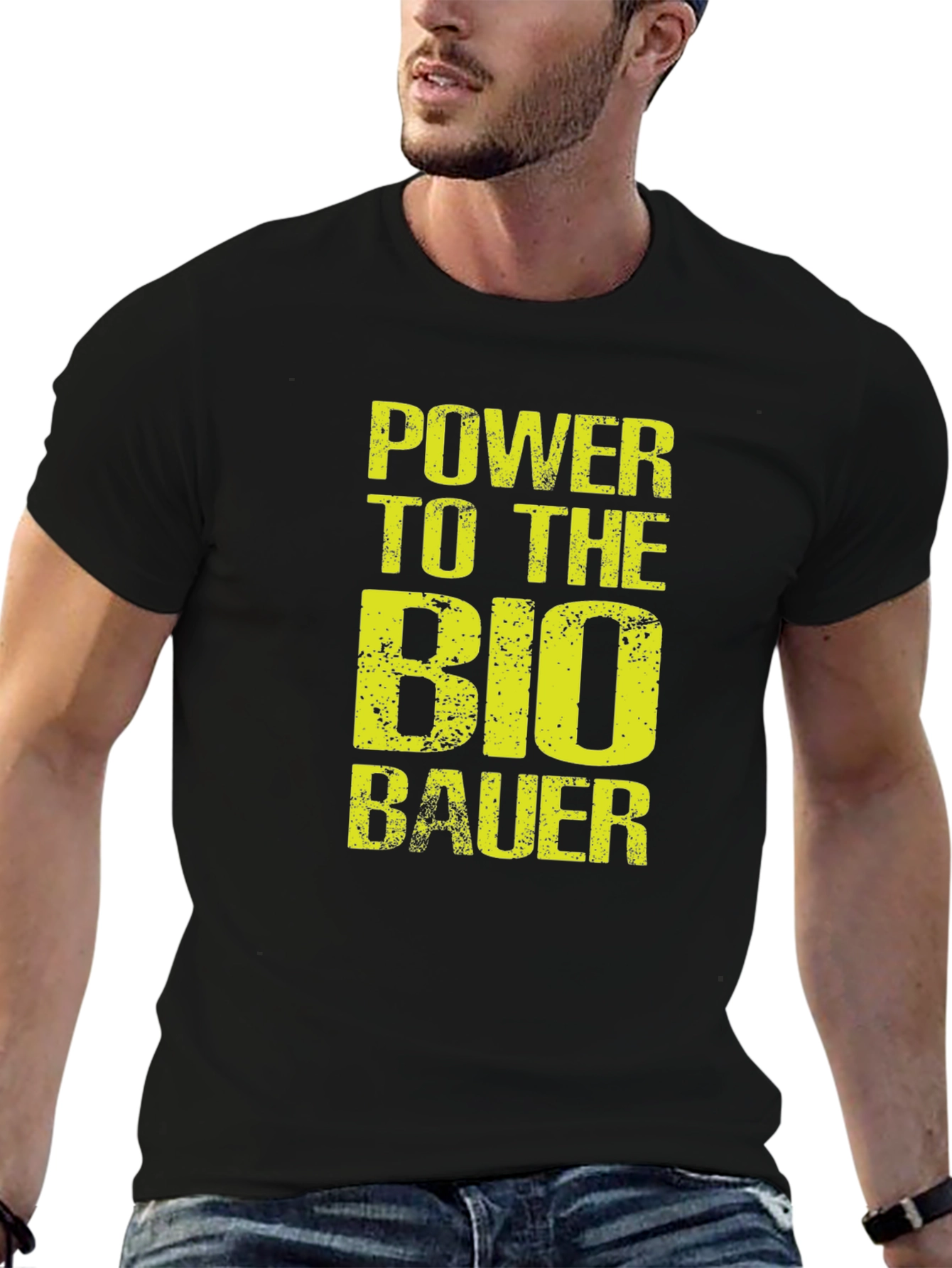 Power to the Bio Bauer Black Graphic Tee