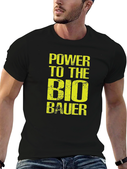 Power to the Bio Bauer Black Graphic Tee