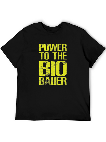 Power to the Bio Bauer Black Graphic Tee