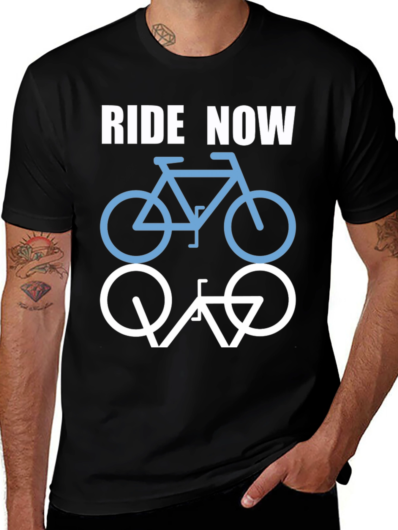 Ride Now Bicycle T-Shirt - Casual Cotton Tee