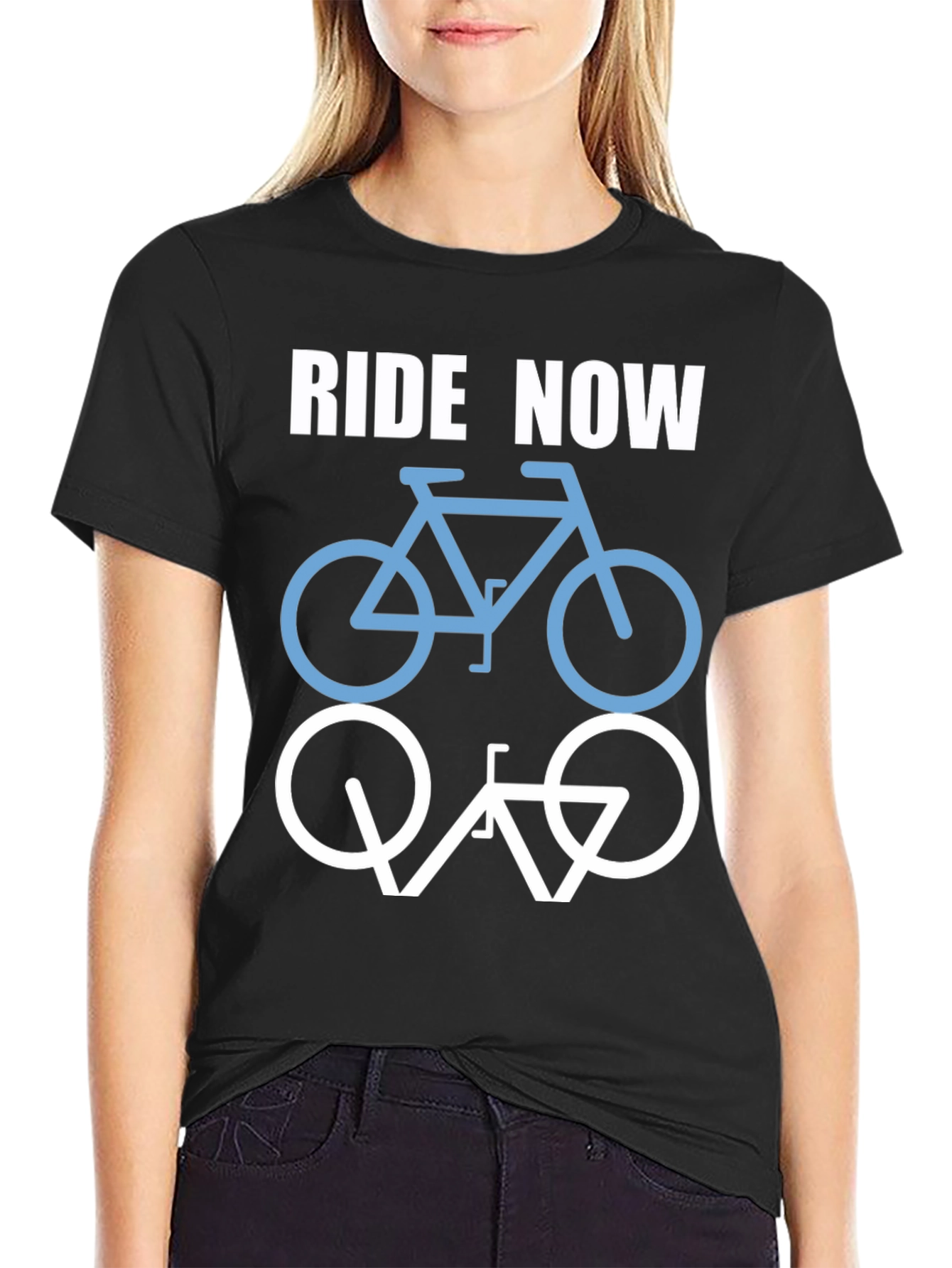 Ride Now Bicycle T-Shirt - Casual Cotton Tee