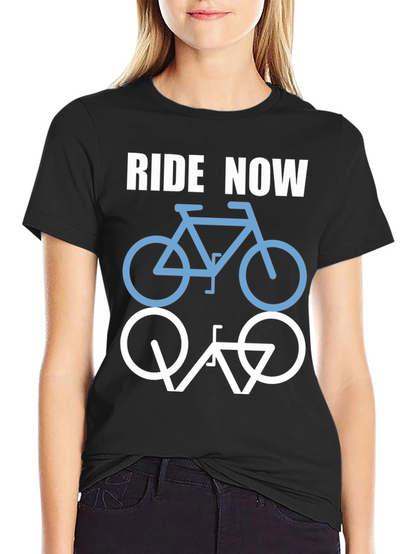 Ride Now Bicycle T-Shirt - Casual Cotton Tee