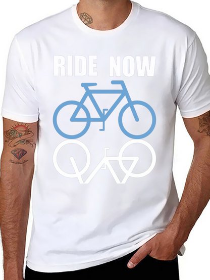 Ride Now Bicycle T-Shirt - Casual Cotton Tee