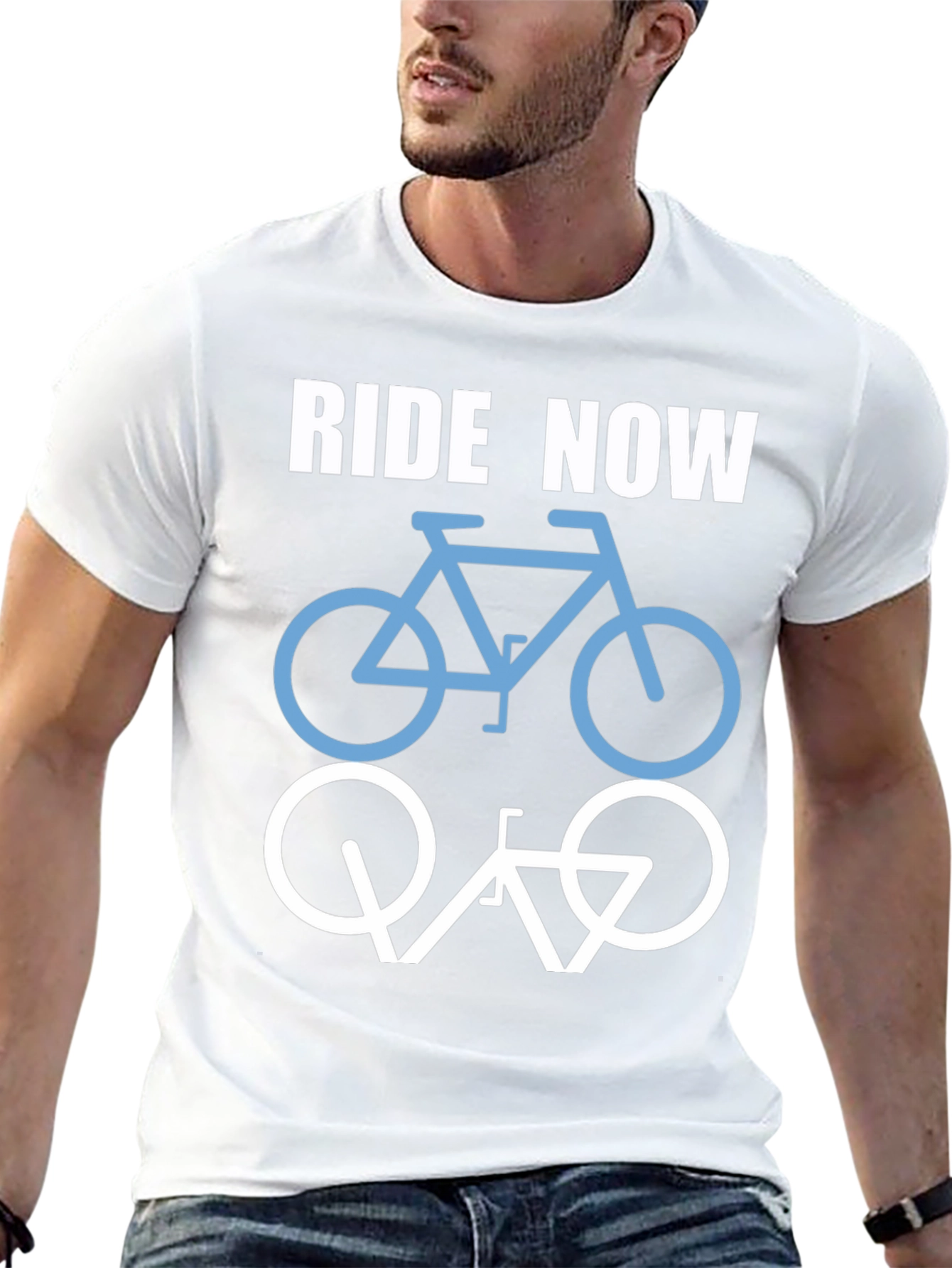 Ride Now Bicycle T-Shirt - Casual Cotton Tee