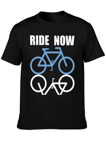 Ride Now Bicycle T-Shirt - Casual Cotton Tee