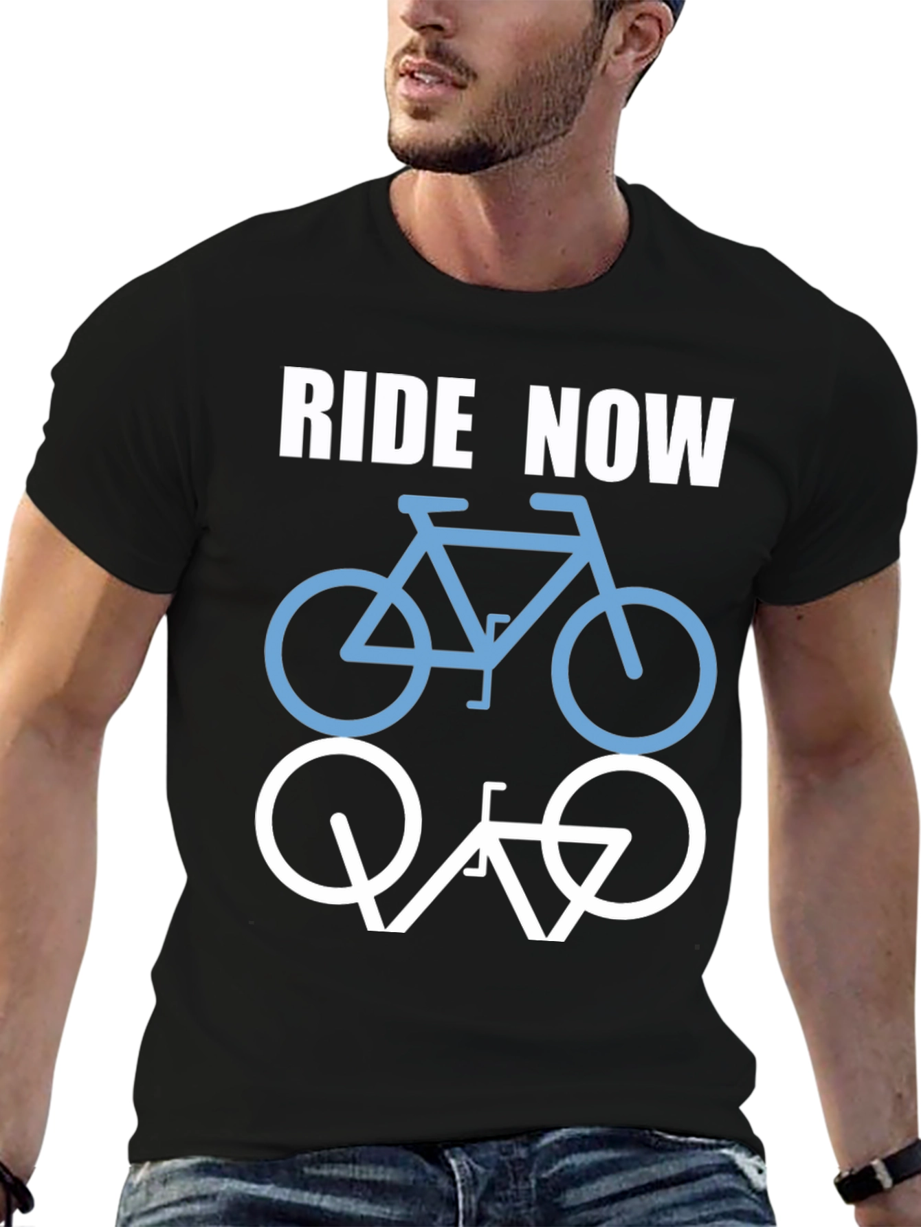 Ride Now Bicycle T-Shirt - Casual Cotton Tee