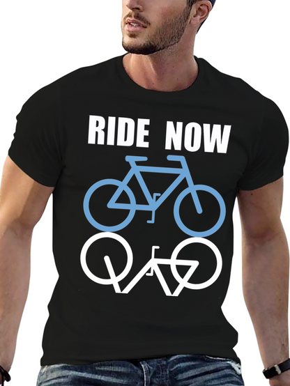 Ride Now Bicycle T-Shirt - Casual Cotton Tee