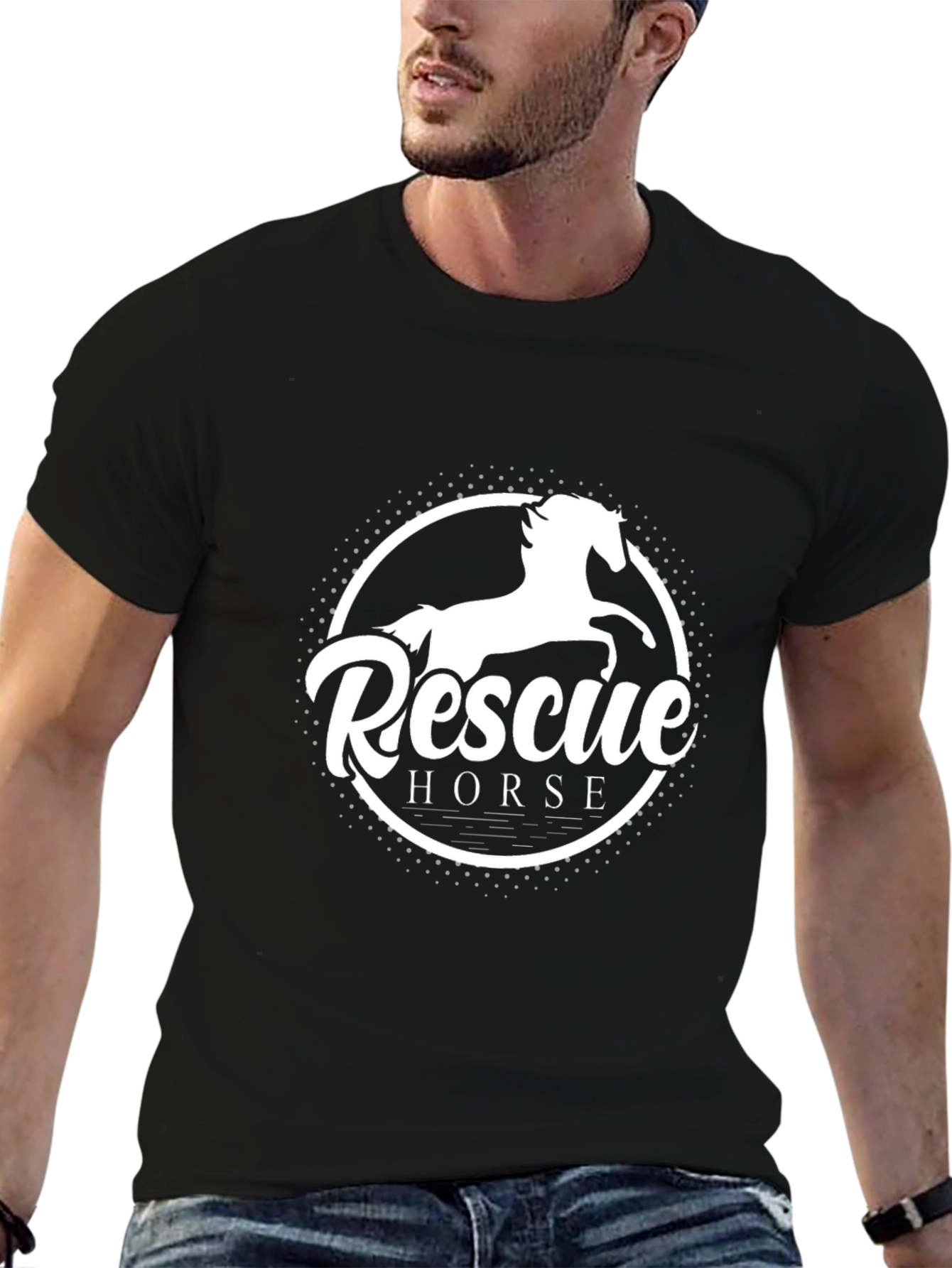 Rescue Horse Graphic T-Shirt - Black