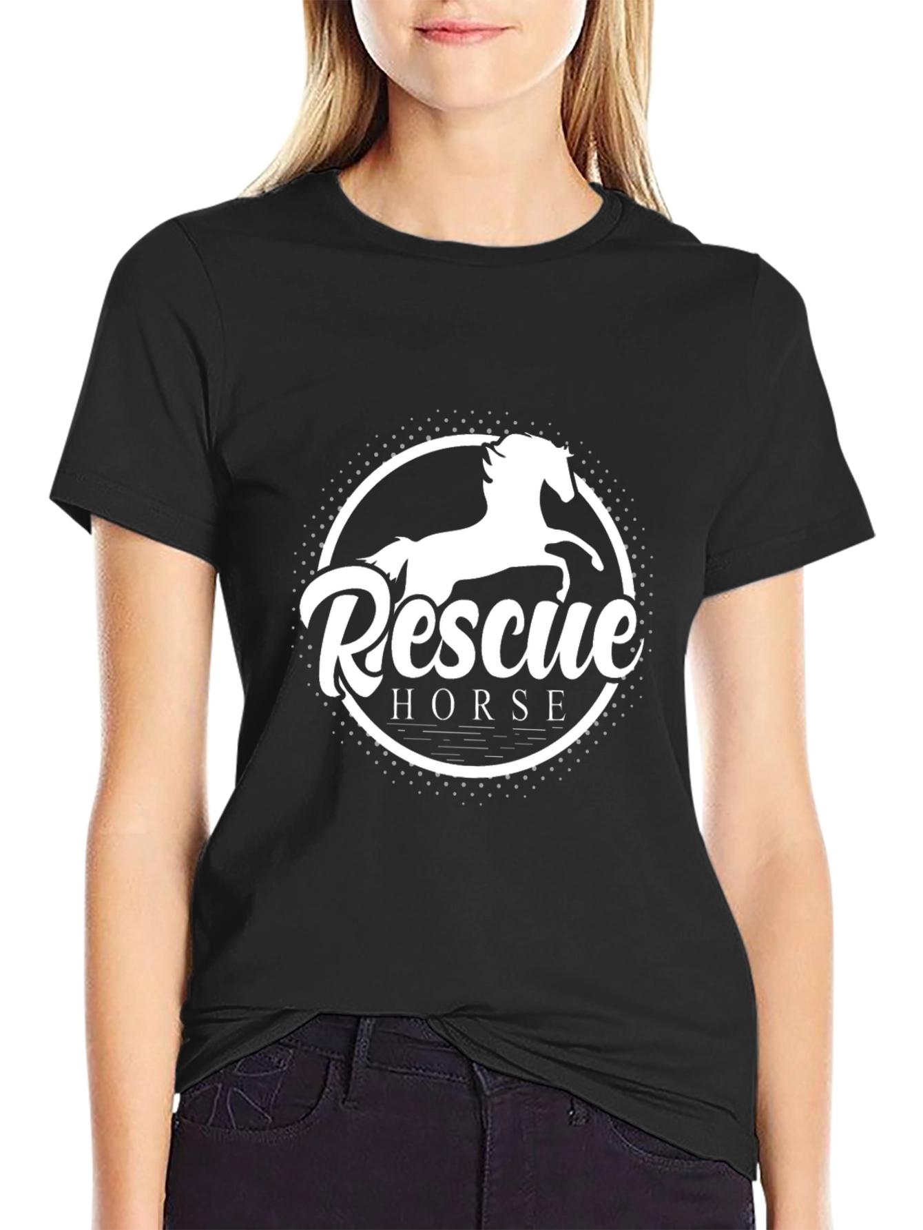 Rescue Horse Graphic T-Shirt - Black
