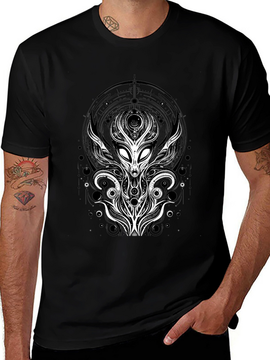 Alien Graphic Tee - Unique Design Black T-Shirt