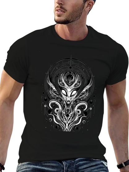 Alien Graphic Tee - Unique Design Black T-Shirt