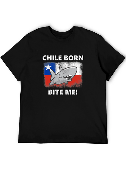 Chile Born Shark Bite Me! Graphic T-Shirt