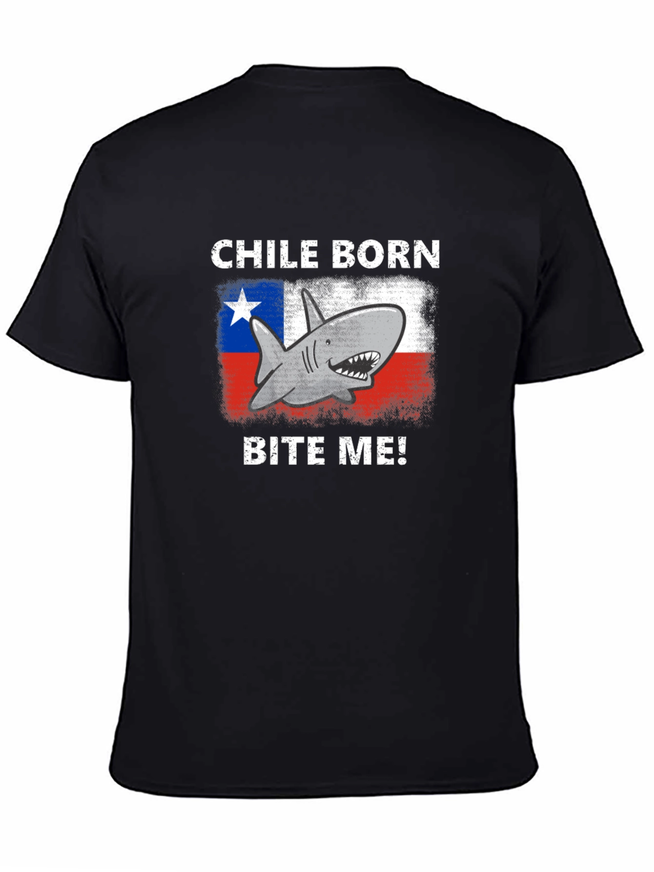 Chile Born Shark Bite Me! Graphic T-Shirt