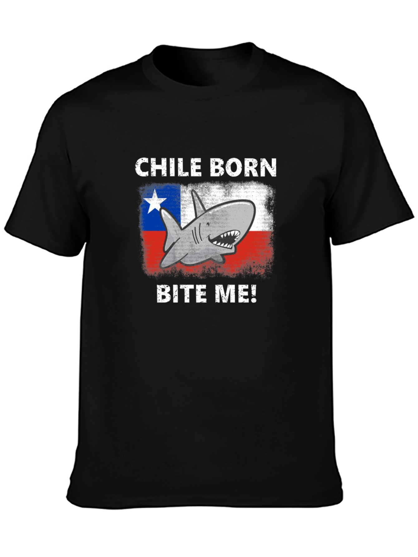 Chile Born Shark Bite Me! Graphic T-Shirt