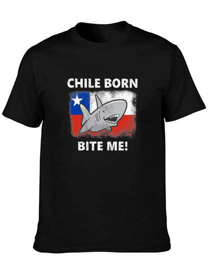 Chile Born Shark Bite Me! Graphic T-Shirt