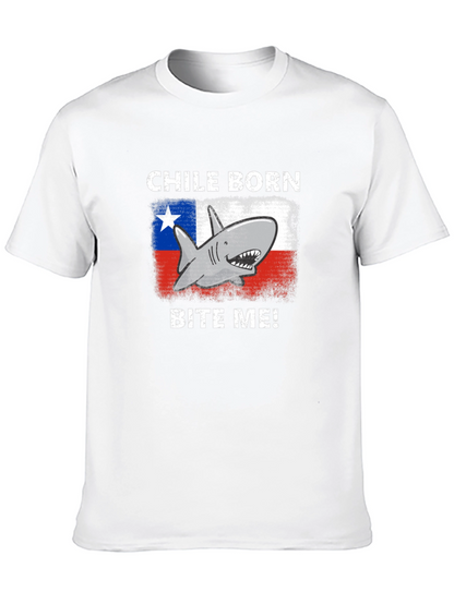 Chile Born Shark Bite Me! Graphic T-Shirt