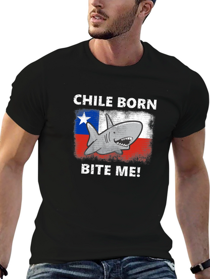 Chile Born Shark Bite Me! Graphic T-Shirt
