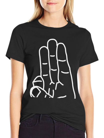 Black T-Shirt with Hand Graphic