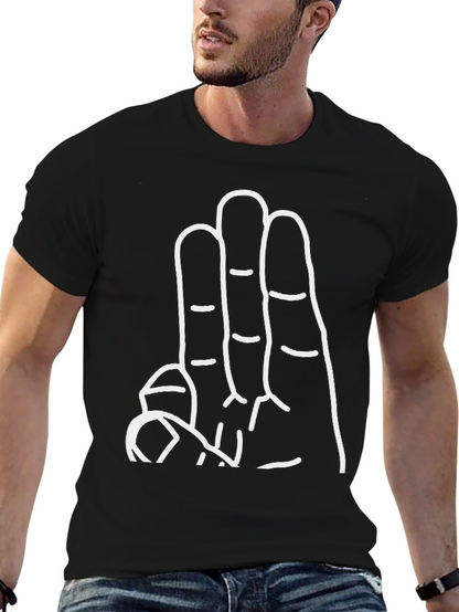 Black T-Shirt with Hand Graphic