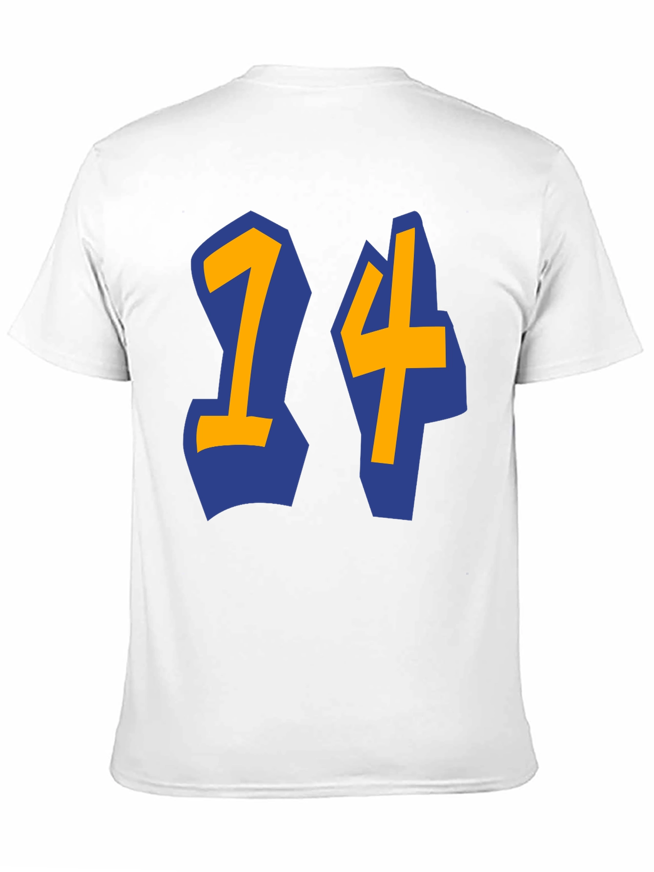 Black T-shirt with Blue and Gold 14 Design