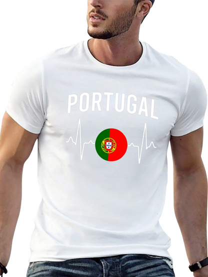 Portugal Heartbeat T-Shirt - Black