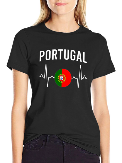 Portugal Heartbeat T-Shirt - Black