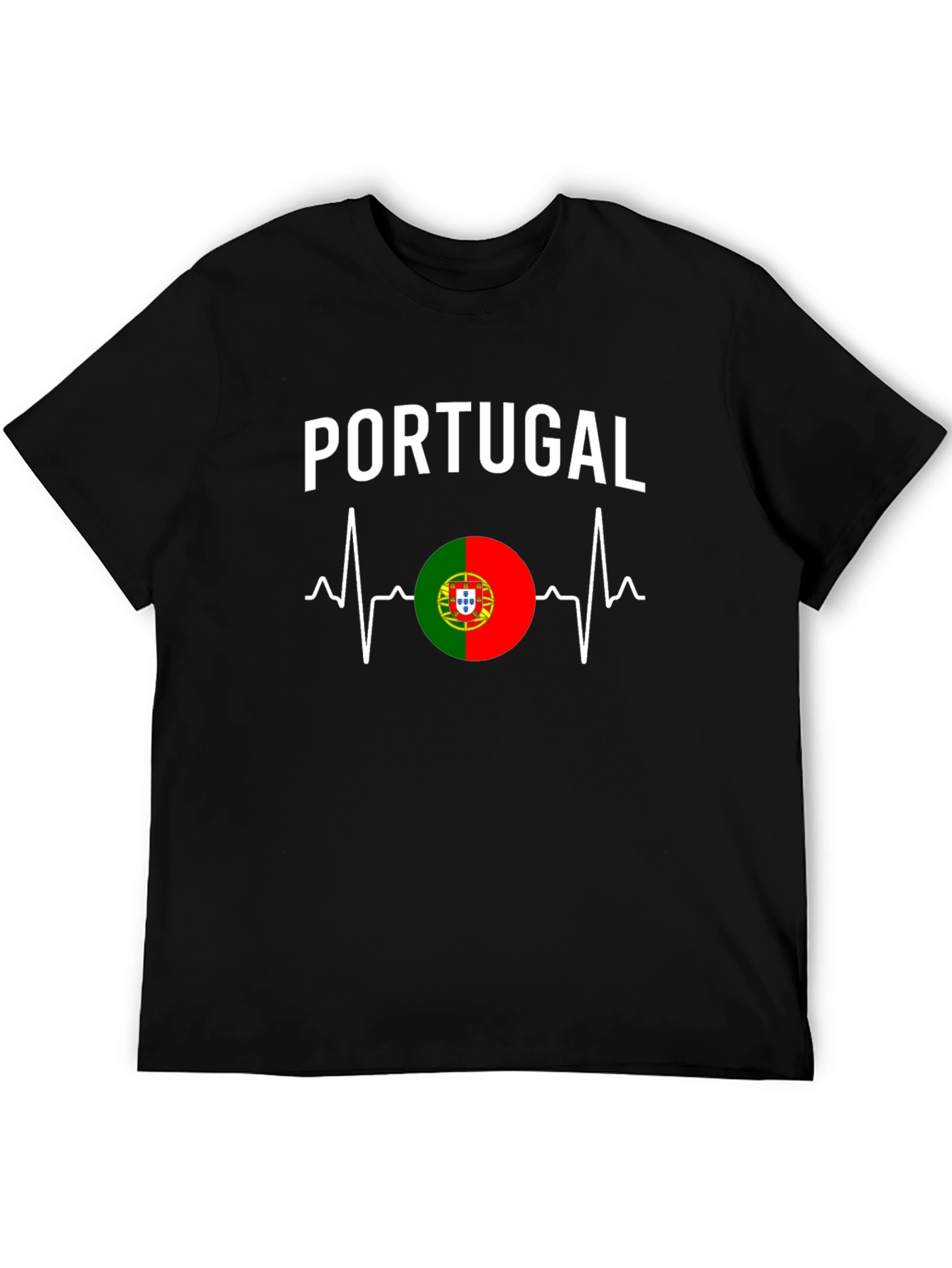 Portugal Heartbeat T-Shirt - Black