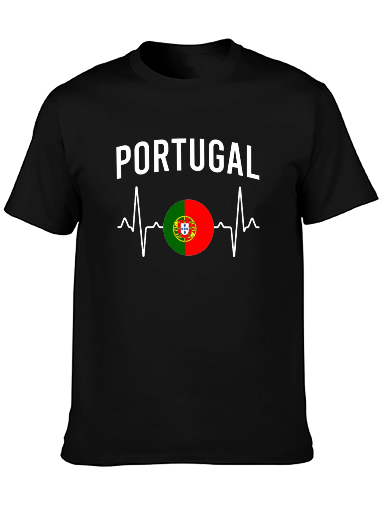 Portugal Heartbeat T-Shirt - Black