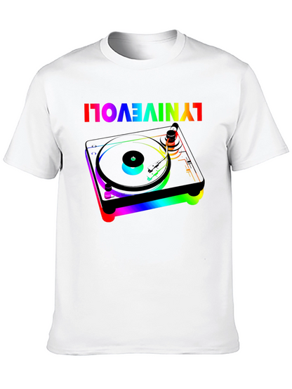 Retro Turntable Rainbow Graphic Tee