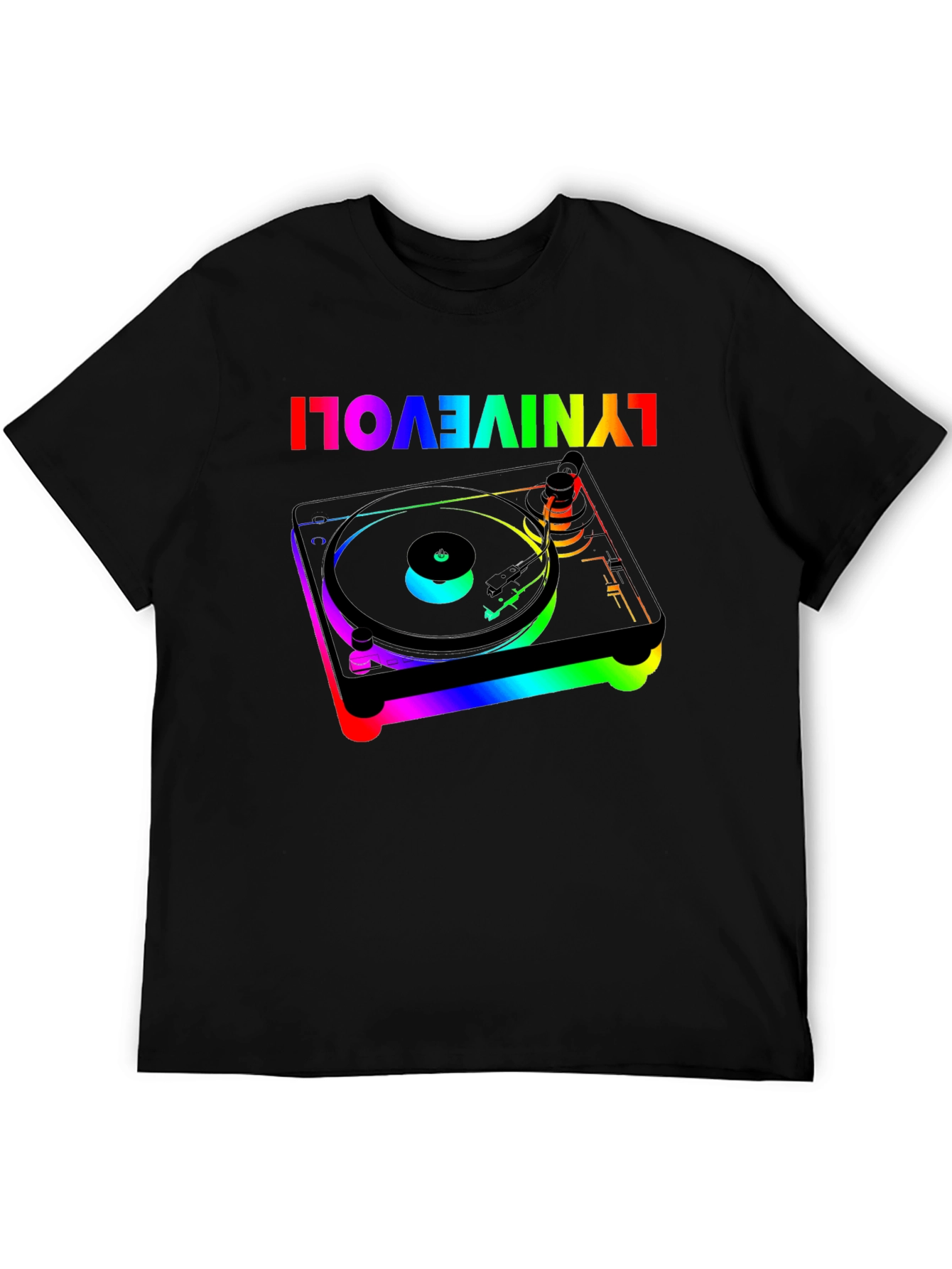 Retro Turntable Rainbow Graphic Tee