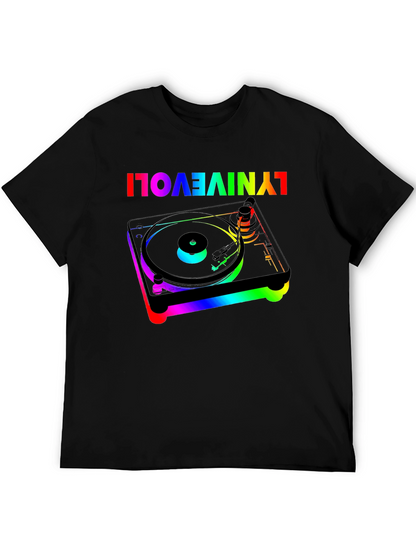 Retro Turntable Rainbow Graphic Tee
