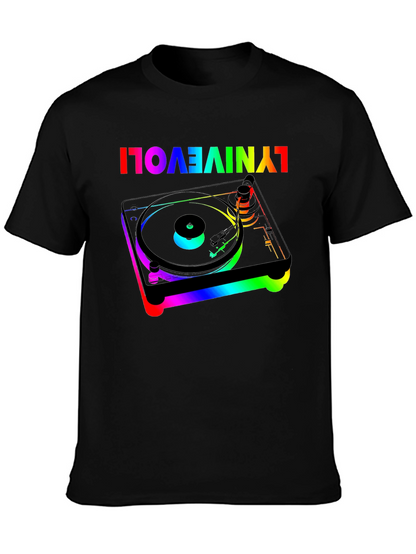 Retro Turntable Rainbow Graphic Tee