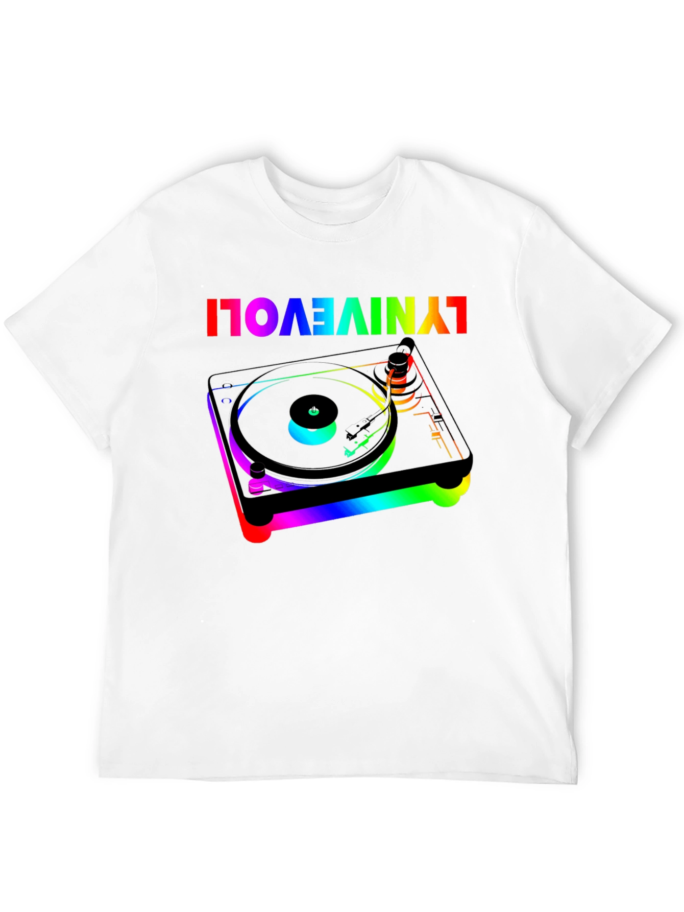 Retro Turntable Rainbow Graphic Tee