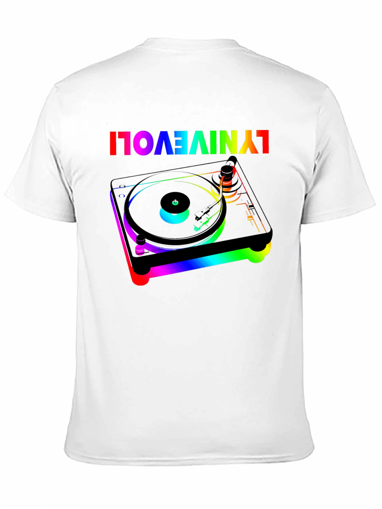 Retro Turntable Rainbow Graphic Tee