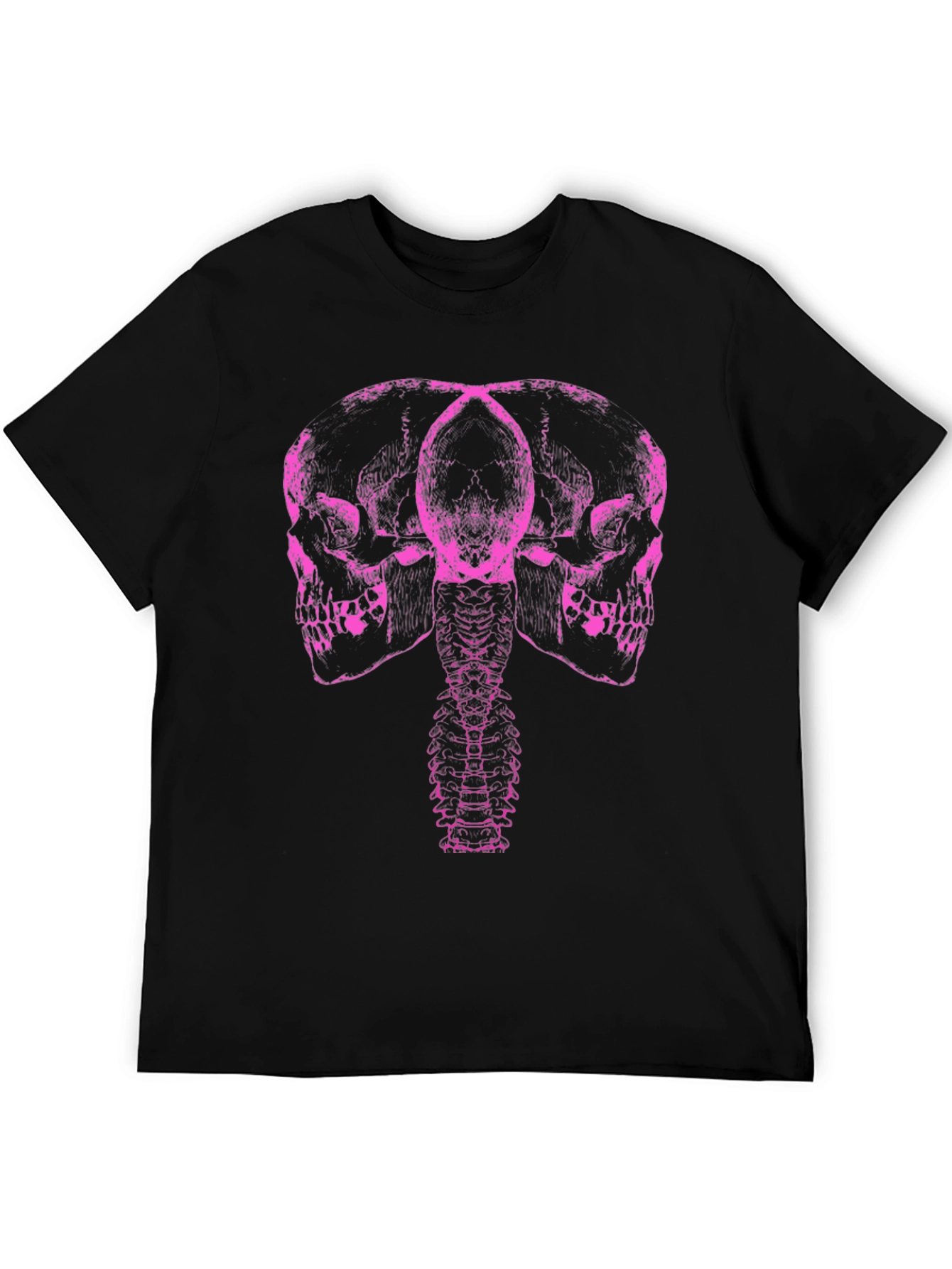 Skull & Spine Graphic Tee - Unique Pink Print