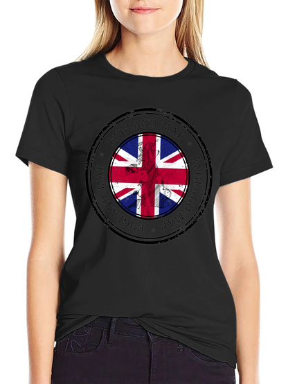 England Map Flag Graphic Tee - Black Cotton T-Shirt