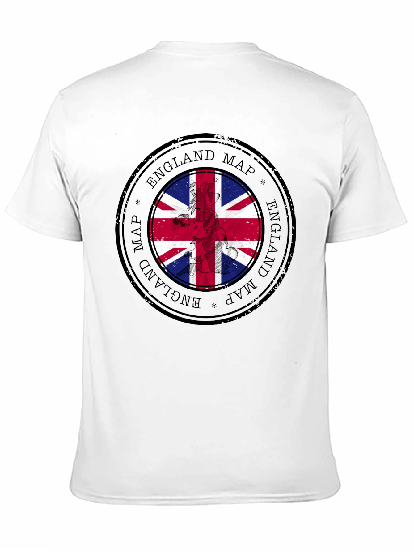 England Map Flag Graphic Tee - Black Cotton T-Shirt