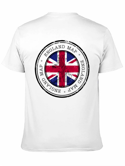 England Map Flag Graphic Tee - Black Cotton T-Shirt