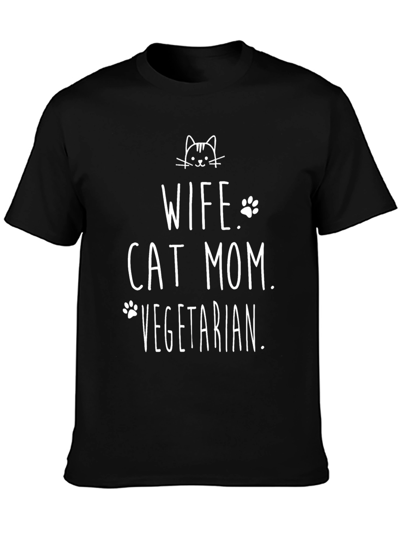 Wife Cat Mom Vegetarian T-Shirt
