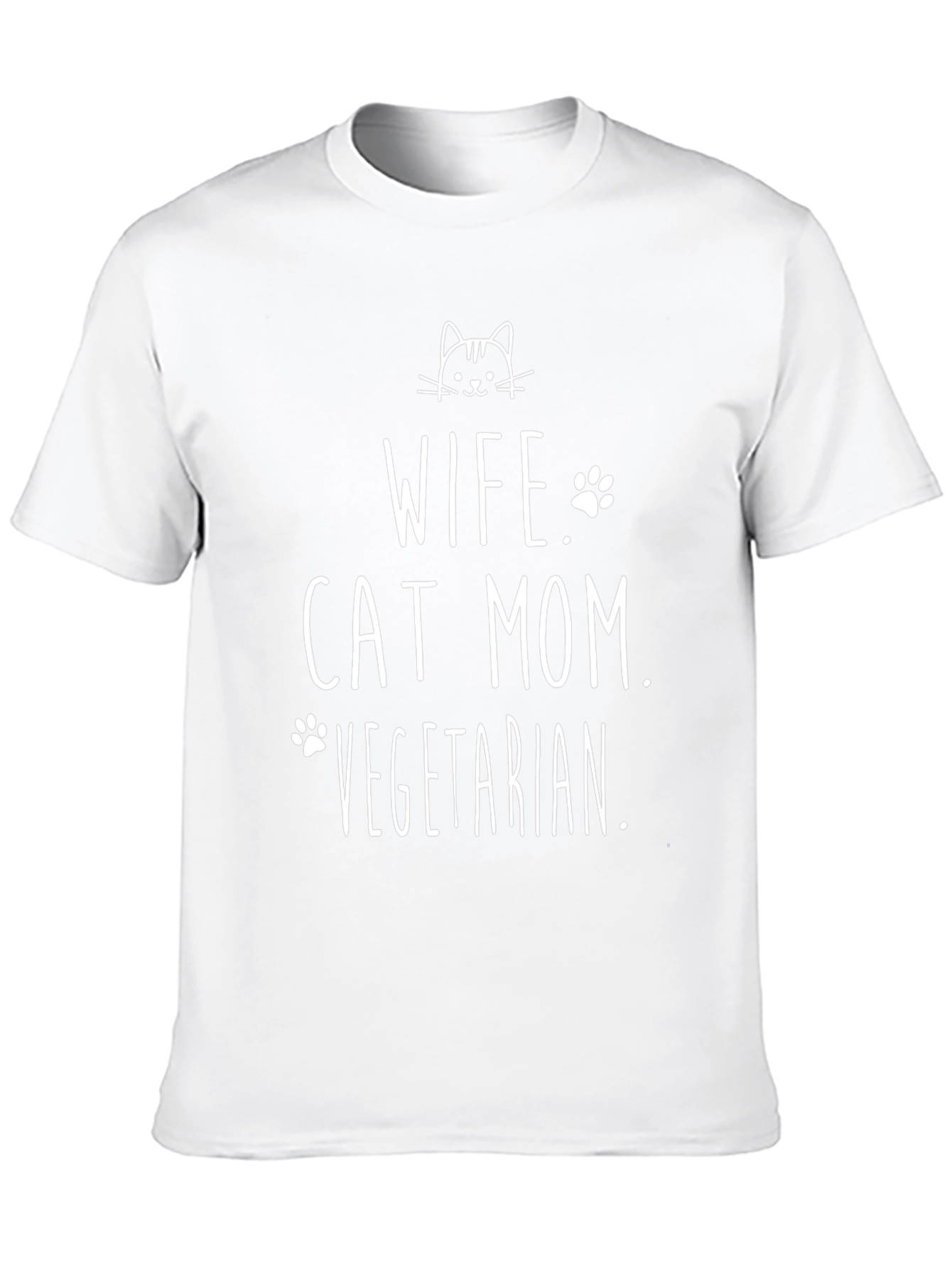 Wife Cat Mom Vegetarian T-Shirt