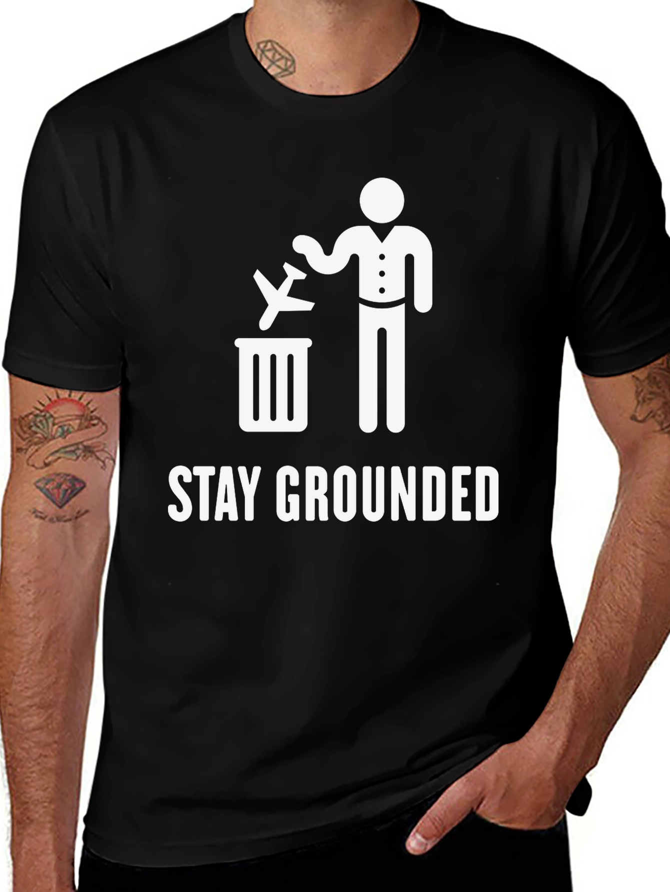 Stay Grounded T-Shirt Funny Airplane Trash