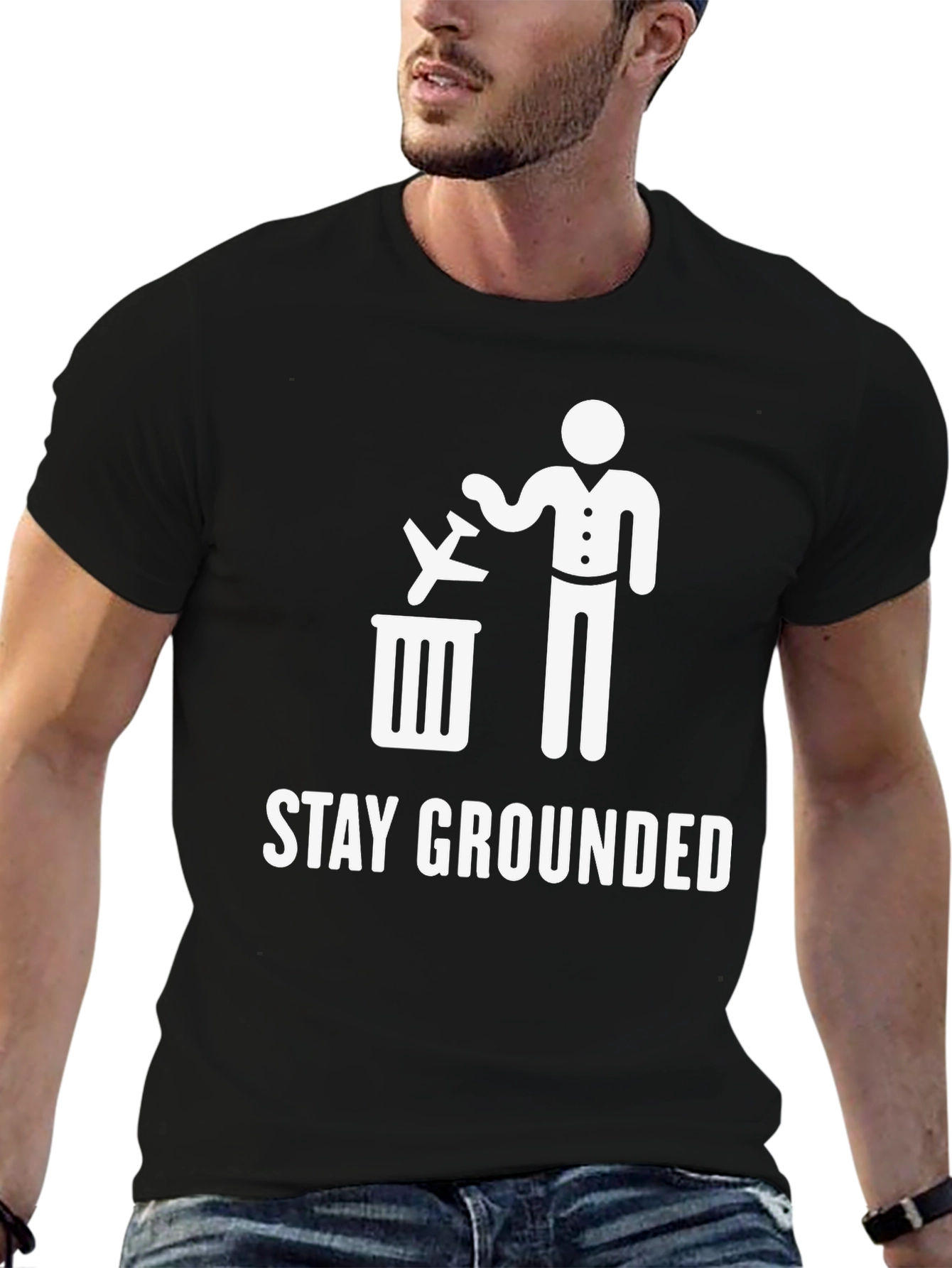 Stay Grounded T-Shirt Funny Airplane Trash