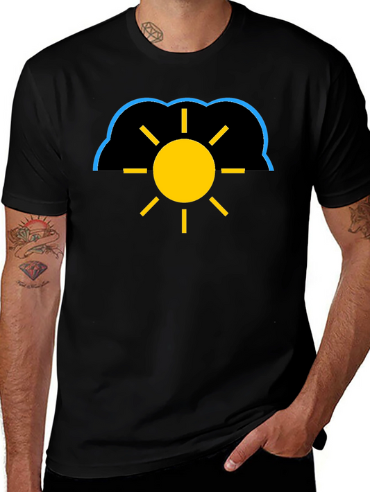 Cloudy Sun Black T-Shirt