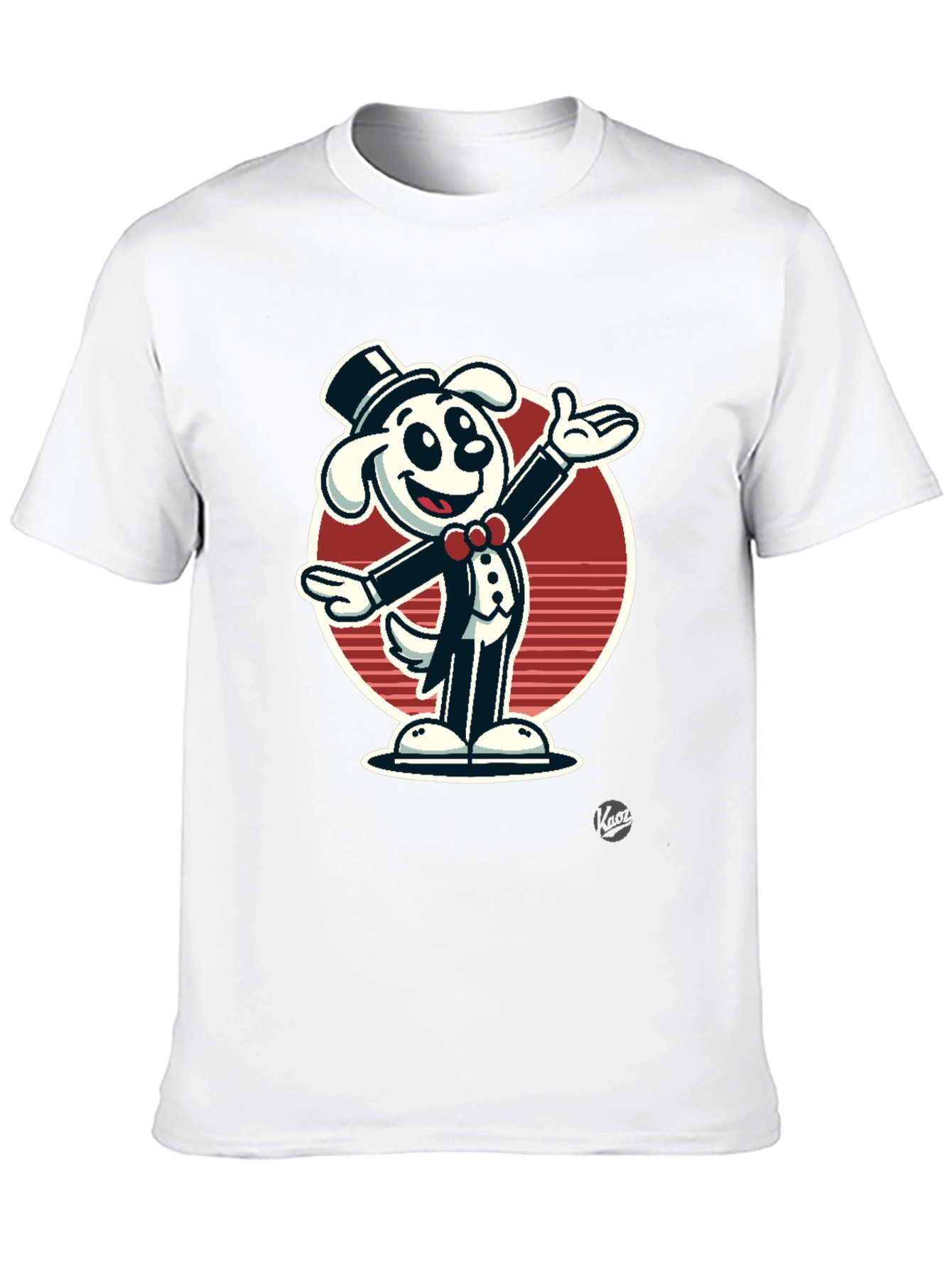 Dapper Dog Cartoon T-Shirt - Black Cotton Blend