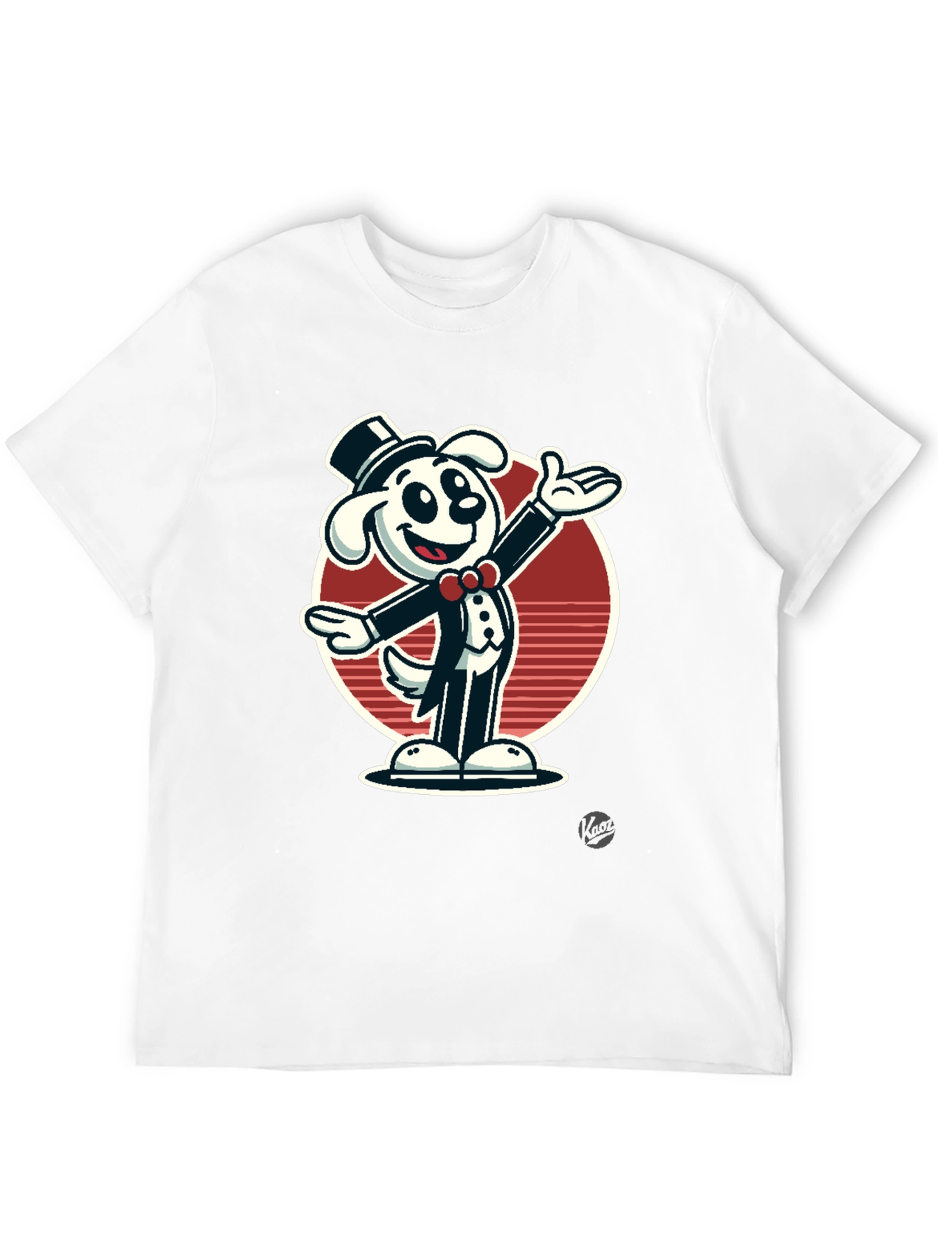 Dapper Dog Cartoon T-Shirt - Black Cotton Blend