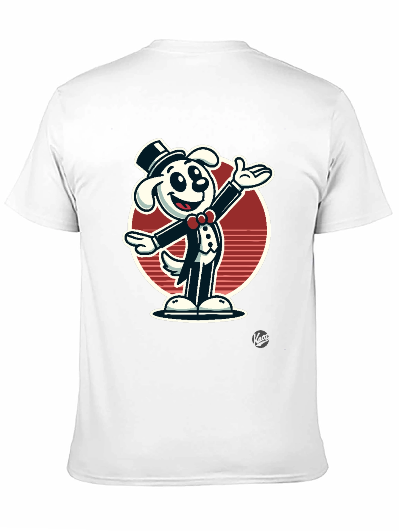 Dapper Dog Cartoon T-Shirt - Black Cotton Blend