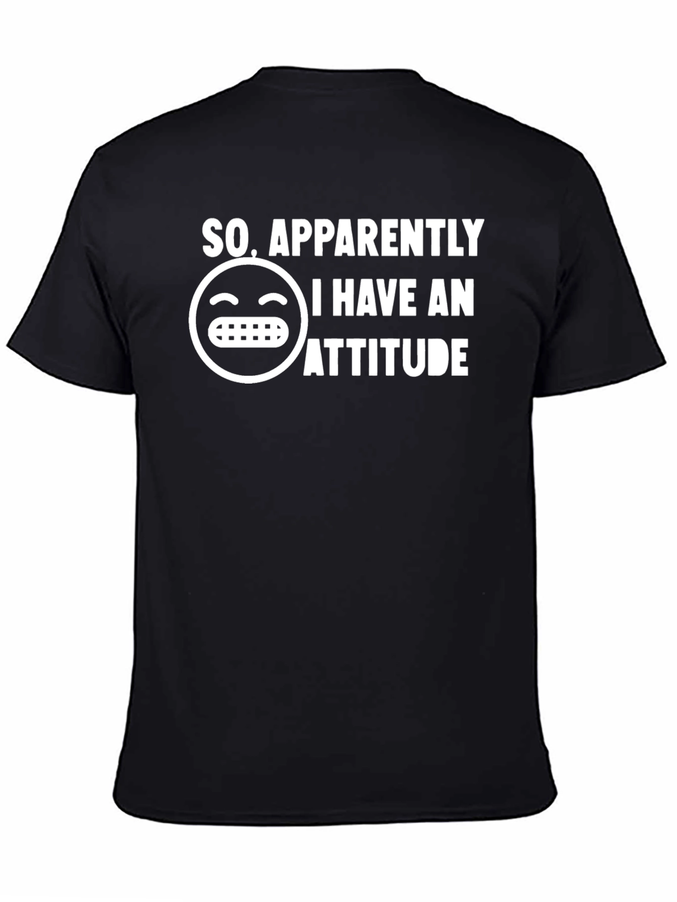 Funny Attitude Graphic Tee - Black Cotton T-Shirt