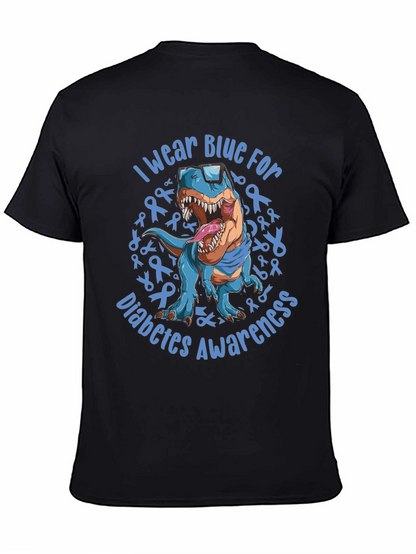 Blue Diabetes Awareness Dinosaur T-Shirt